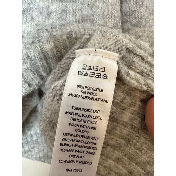 Aspen Faire Isle Turtleneck Ski Sweater Gray Soft Cozy Pullover Polyester Wool S - Picture 6 of 7